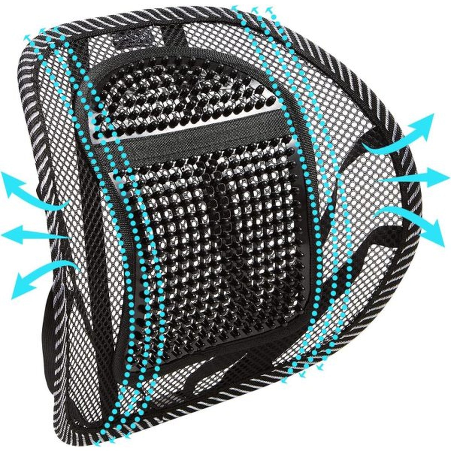 Chair Back Rest with Lumbar Support - Mesh Cushion Pad for Car Seat, Home, Office Chair